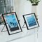 Fabulaxe Modern Metal Floating Tabletop Photo Picture Frame with Glass Cover and Easel Stand, Black 4 x 6 QI004066.BK.M - alternate 5